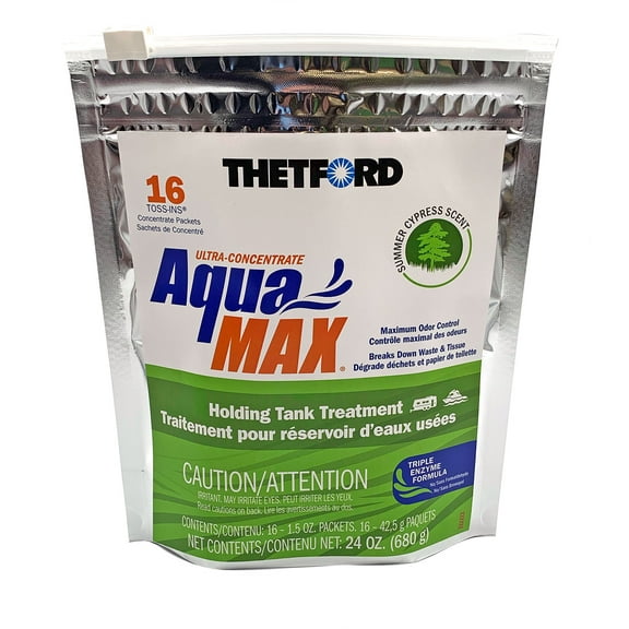Thetford Aqua MAX® Summer Cypress RV and Marine Holding Tank Treatment,16-ct Toss-Ins (96670)