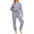 thumbnail image 4 of MEICHEN Pajamas for Women Set Women's Pure Color Sleepwear Autumn and Winter Soft Half Fleece Plus Fleece Warm High End Home Clothes Set Women's Sleepwear, 4 of 8