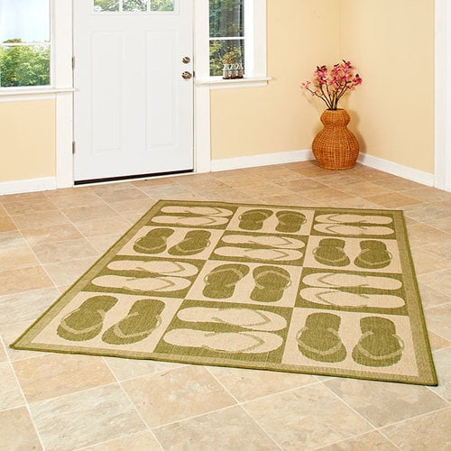 The Lakeside Collection Themed 60x84" Indoor/Outdoor Area Rug Flip