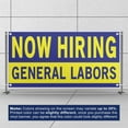 thumbnail image 3 of Now Hiring General Labors 13 oz Heavy Duty Vinyl Banner General Labor Jobs Available Help Wanted Sign for Business Advertising Indoor/Outdoor Single-Sided with Metal Grommets (2x5 ft, Bl & Ye), 3 of 6