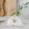 thumbnail image 2 of Set of 6 Ceramic Speckled With Bees And Sunflowers Butter Dish, 2 of 4