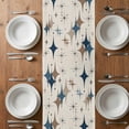 thumbnail image 6 of Brown Green Diamond Table Runner - 90 Inch Long, Kitchen Dining Table Runner Dresser Scarves, Modern Geometric Middle Century Beige Farmhouse Decor for Coffee Tables Wedding Party Banquet, 6 of 8