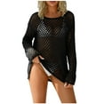 thumbnail image 2 of Yghzkop Sweater for Women's Plus Size Hollowed Out Leaky Mesh Beachwear Sunscreen Knitted Sweater, 2 of 9