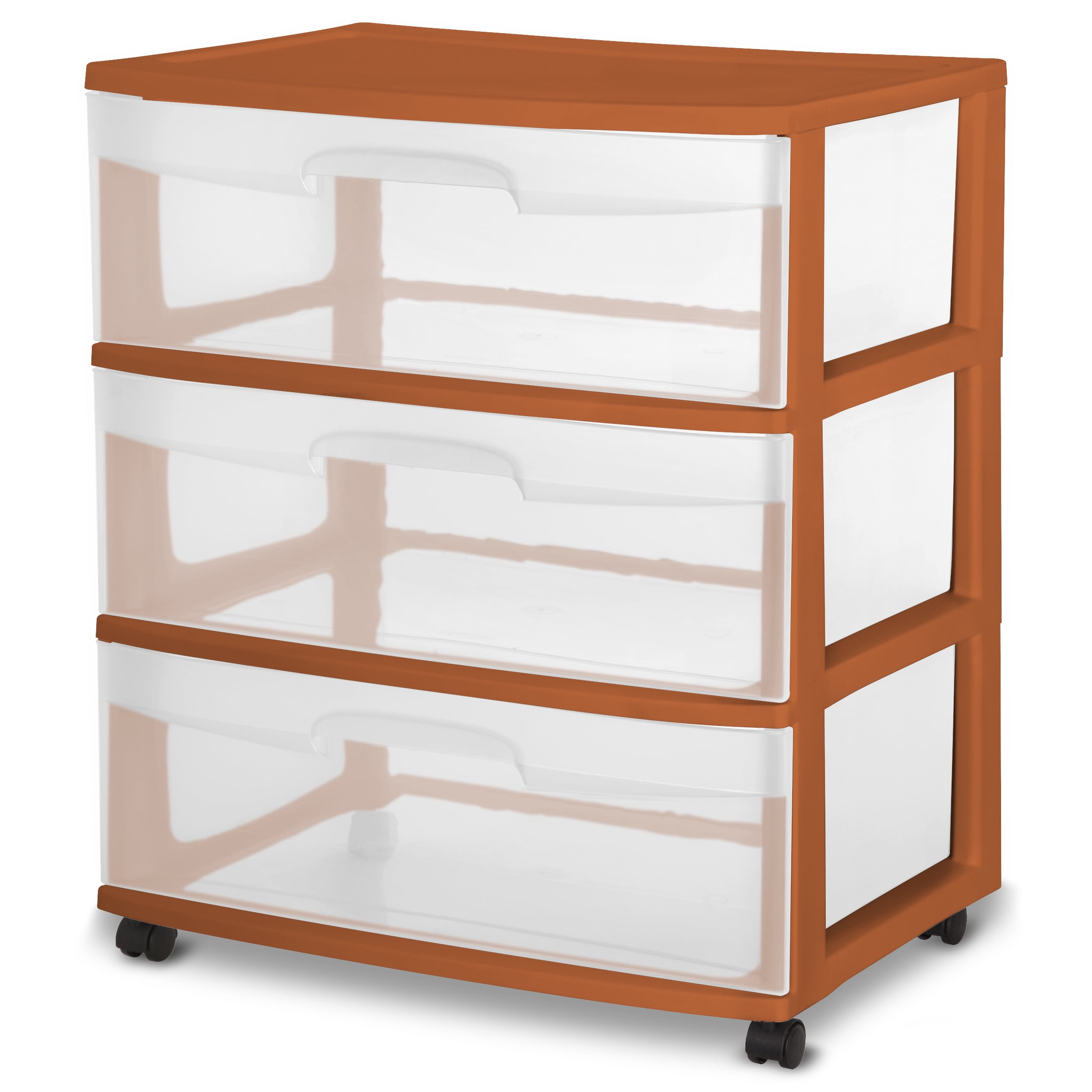 Sterilite Turmeric Wide 3 Drawer Cart