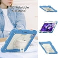 thumbnail image 4 of Case for iPad Air 5th Generation / iPad Air 4th Generation 10.9 inch with Screen Protector, 360 Degree Rotating Kickstand Hand Strap Shockproof Cover with Shoulder Strap, Cream Navy, 4 of 7