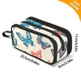 thumbnail image 4 of FORMRS Pencil Case with 3 Compartments Zipper Pouch, Elementary School Level and up, Green Butterflies, 4 of 8