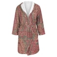 thumbnail image 4 of Women's Fleece Plush Robe Long Warm Plush Bathrobe Loungewear Jacket Printed Comfort Robe, 4 of 5