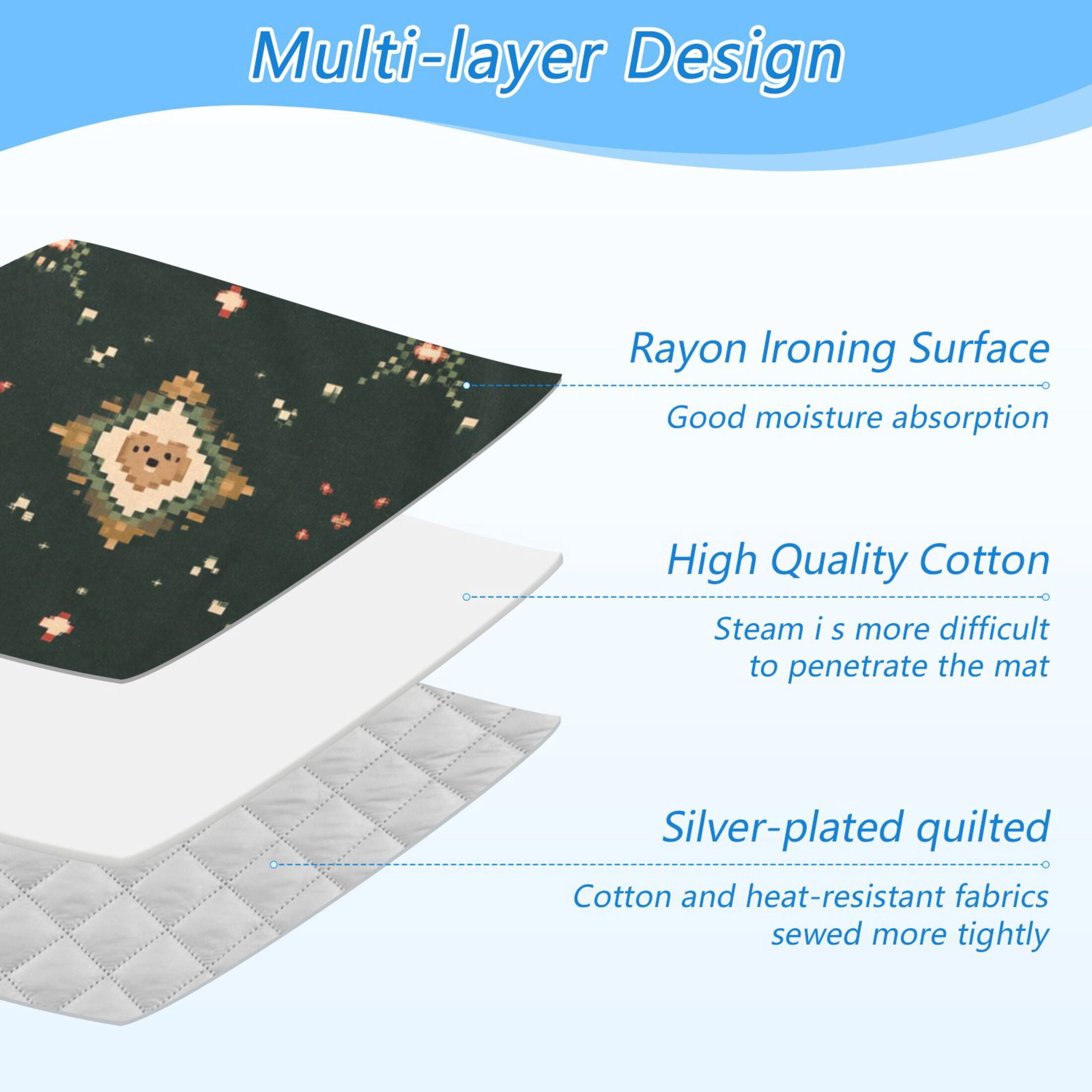 Lattice Hearts Ironing Board Covers Heat Resistant Ironing Pad Mat Portable for Travel Washer Dryer Table