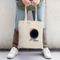 thumbnail image 2 of Unique Canvas Tote Bag with Hole Design - Eye-Catching Gradient from Black to Orange Perfect for Shopping Travel & Parties, 2 of 4