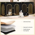 thumbnail image 5 of 86.6" Dog Crate Furniture for 2 Dogs, Heavy Duty Wooden Kennel with Divider & Cushion for Large Dogs, Black Gold, 5 of 11