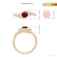 thumbnail image 4 of ANGARA Natural Ruby and Diamond Three Stone Bypass Ring in 14K Yellow Gold for Women (Size-5mm) | July Birthstone, Birthday, Anniversary, Jewelry Gift for Women | Natural Ruby Ring, 4 of 9