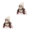 thumbnail image 3 of Qarigey Bufanda cálida de invierno para mujer, conjunto de cubierta para la cara y el cuello, gorro de punto, gorro con pompón Type1 NO1, 3 of 6