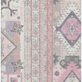 thumbnail image 4 of HomeRoots 679653 9 x 12 ft. Pink, Ivory & Gray Southwestern Transitional Washable Machine Made Rectangle Area Rug with UV Protection, 4 of 9