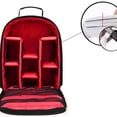 thumbnail image 2 of Cateissary para cámara multifunción Video Digital DSLR Bolsa para cámara al aire libre Estuche para para Accesorios de cámara y óptica negro + rojo, 2 of 6
