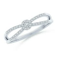 thumbnail image 2 of ANGARA Natural Diamond Cluster Split Shank Promise Ring in 14K White Gold for Women (Size-1.6mm| Color-G| Clarity-VS2) | April Birthstone, Anniversary, Jewelry Gift for Women | Natural Diamond Ring, 2 of 10