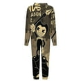 thumbnail image 5 of Bendy And The Ink Machine Men's Hooded Jumpsuit - Zip Up One Piece Pajamas Soft Cozy Winter Warm Plush Loungewear, 5 of 8