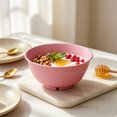 thumbnail image 4 of Djiypn 4 Pcs Unbreakable Cereal Bowls Set, 30 Oz Wheat Straw Bowls Set, Microwave & Dishwasher Safe Bowls for Kitchen, Reusable Plastic Bowls for Soup, Salad and Snack, Pink, 4 of 9