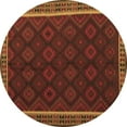 thumbnail image 1 of Ahgly Company Indoor Round Oriental Brown Traditional Area Rugs, 7' Round, 1 of 4