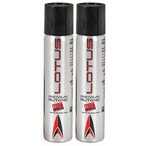 2 Can Lotus Premium Lighter Butane Refill Fuel 3.04 oz 90ml Canister 8290