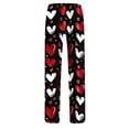 thumbnail image 3 of JIUKE Plus Size Pajama Pants for Women Elastic Waisted Wide Leg Comfy Loose Loungewear Printed Pjs Bottoms, 3 of 4