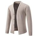 thumbnail image 4 of biudgviw Mens Cardigan Sweaters Casual Long Sleeve Buttons Knit Shirts Slim Open Front Jackets Sweater Fall Fashion Outfits, 4 of 7