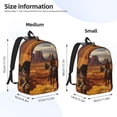 thumbnail image 2 of Defioc Western Desert Cowboy Cloud for Canvas Backpack,Travel Rucksack Unisex Knapsack Laptop Backpack for Work & College -Medium, 2 of 7