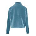 thumbnail image 6 of Jalioing Women's Crop Sweatshirts Fashion Trendy Solid Long Sleeve Stand Collar Half Zip Pullover Tops with Pocket, 6 of 8