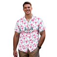 thumbnail image 3 of Garronmavis Cute Dwarf Matching Couple Outfits Valentine's Day Husban and Wife Clothing Fashion Men's Short Sleeve Beach Shirt Size XS and Midi Dress V-neck Hawaiian Dresses with Pocket, 3 of 6
