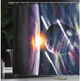 thumbnail image 4 of Ambesonne Galaxy Shower Curtain, Planet Earth Stardust, 69"Wx84"L, Purple Blue, 4 of 5