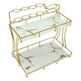 thumbnail image 5 of Bathroom Organizer Countertop with Toothbrush Holders, 2 Tier Bathroom Vanity Organizer Makeup Shelf Removable Tier Tray for Dresser,Bedroom, Living Room Gold, 5 of 23
