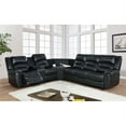 thumbnail image 3 of Nathaniel Home Amelia Leather Reclining Corner Sectional in Black, 3 of 4