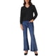 thumbnail image 2 of Suéter de mujer INSPIRE CHIC de punto con cuello en V, tejido de ganchillo, con agujeros, de manga larga, pulóver, color negro, talla S, 2 of 6