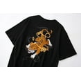 thumbnail image 3 of Streetwear Japanese Harajuku Tshirt Short Sleeves Shirt Embroidery Tiger Rebirth Urban Fashion Tee, 3 of 6