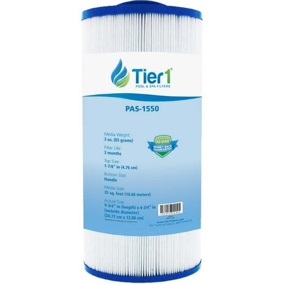 Tier1 Pool & Spa Filter Cartridge | Replacement for Thermo Spas FL1009, Thermo Spas Healing Spa, Pleatco PTS35, Filbur FC-0187, Unicel C-4324 and More | 35 sq ft Pleated Fabric Filter