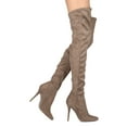 thumbnail image 2 of New Women Wild Diva Bonnie-02 Faux Suede Thigh High Pointy Toe Stiletto Boot, 2 of 3