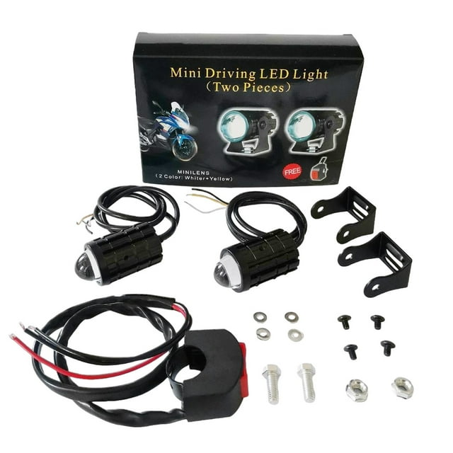 Faro de Coche Sidaley Impermeable LED Mini Luz para Motocicleta Camiones SUV 2 Luces/1 Interruptor Type2 NO2