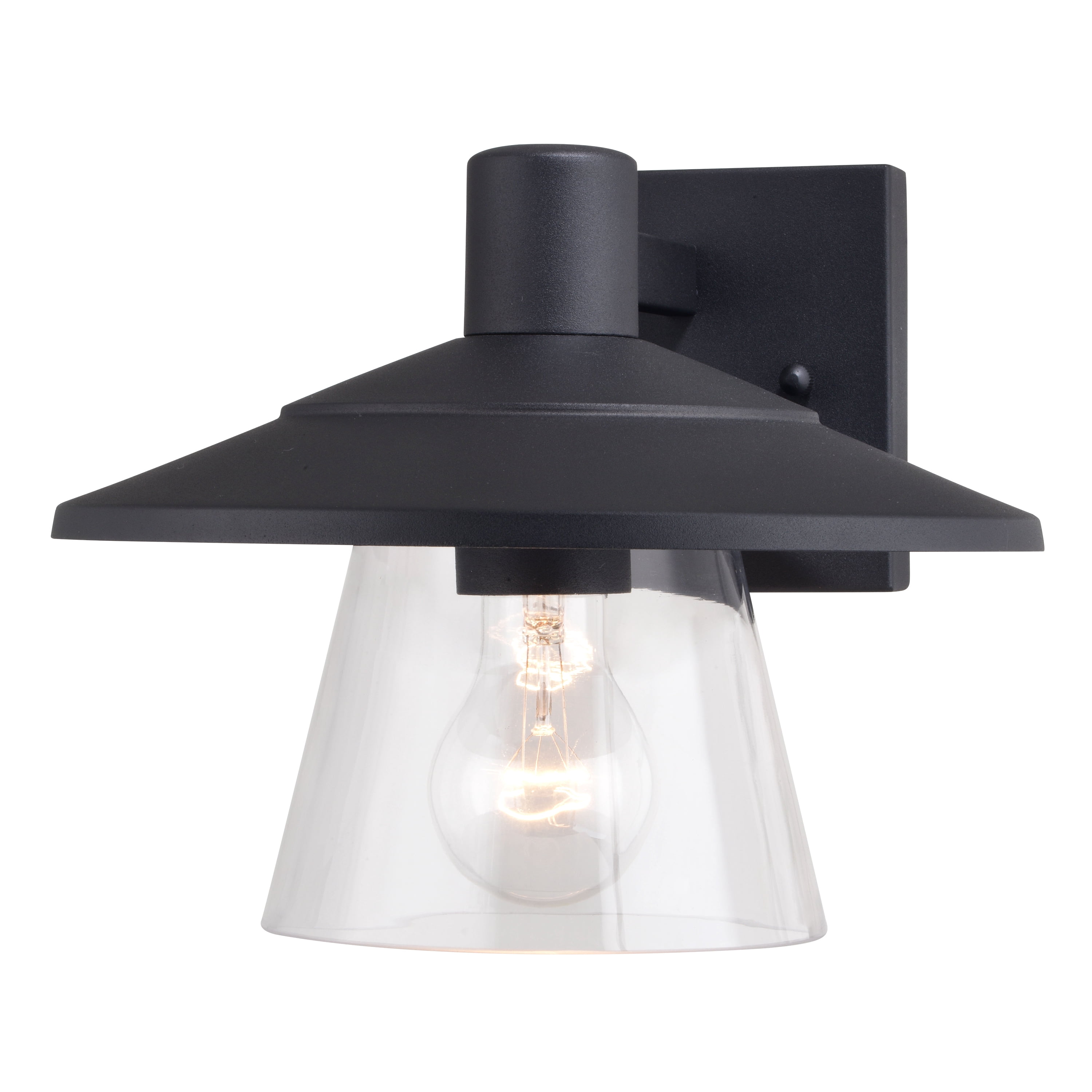 Westport Steel 1 Light LED Compatible Black Coastal Outdoor Wall Lantern Clear Glass