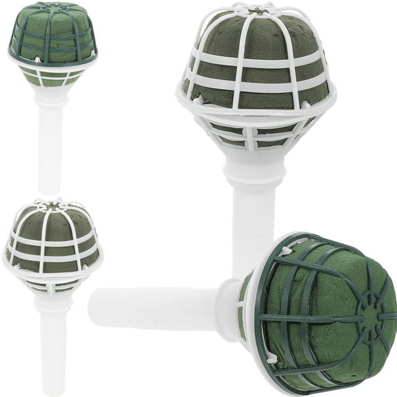 4pcs Bridal Handle Bouquet Support Wedding Bride Flower DIY Holders with Mud