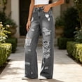 thumbnail image 4 of Uaswgudfs Women's Washed Ripped Denim Jeans Distressed Style Casual Streetwear Long Pants Fashion, 4 of 7