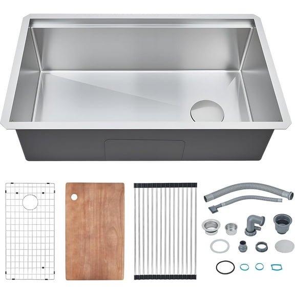 Garvee Stainless Kitchen Sink,Undermount Workstation, 32inch Under Counter Kitchen Sinks Basin, Single Bowl(19 x 32x 10)