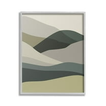 Stupell Industries Abstract Alternating Hills Landscape Painting Gray Framed Art Print Wall Art, 16 x 20