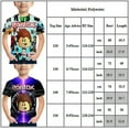 thumbnail image 2 of T-shirt à Manches Courtes Imprimé Roblox pour Garçons, Basique, Décontracté, 2 of 2