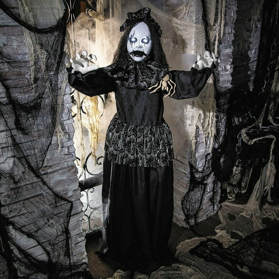 5 Ft. 2 3/4" Animated Standing Gothic Bride Halloween Decoration