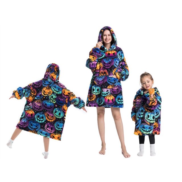Manta perezosa de gran tamaño para adultos y niños, Sudadera con capucha de dibujos animados, franela cálida con capucha, manta de TV gigante, pijamas usables, Invierno