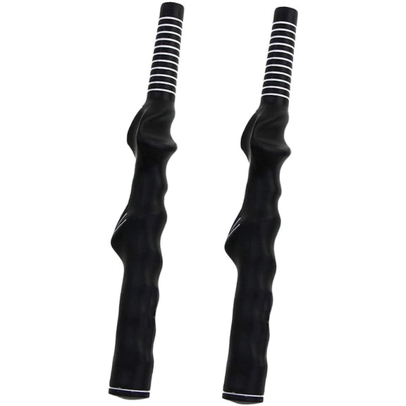 2 Pack Left Hand Golf Training Grip, 10.2 Inch Swing Trainer Practice Aid with Black & White Grip Guide, Golf Club Trainer Accessory for Beginners