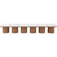 thumbnail image 3 of Meridian Furniture Pavilion Cream Boucle Fabric Bench, 3 of 13