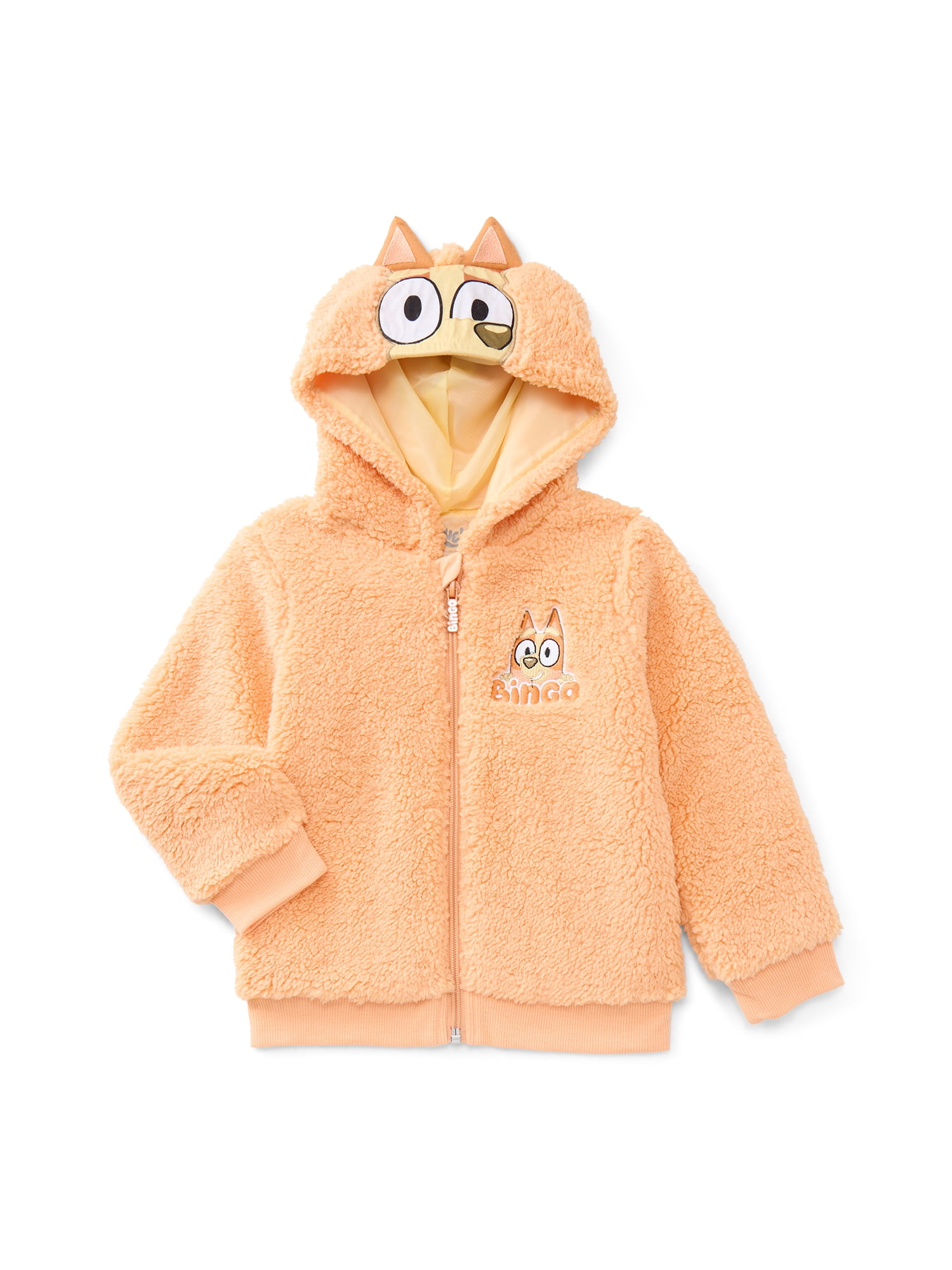 Bluey Toddler Boys' Bingo Plush Fleece Cosplay Hoodie, Sizes 12M-5T