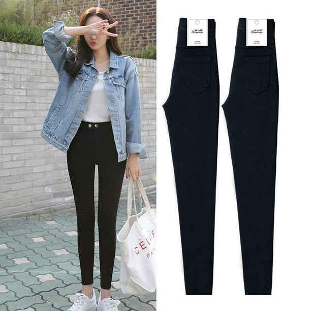 Pantalones mágicos de primavera, verano, otoño e invierno, pantalones negros ajustados de cintura alta para mujer, pantalones ajustados exteriores