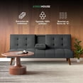 thumbnail image 3 of Sofá Cama 3 Plazas Reclinable Sillón Minimalista 2 Posiciones Gris Oscuro Kingshouse gris oscuro 3 Piezas, 3 of 8