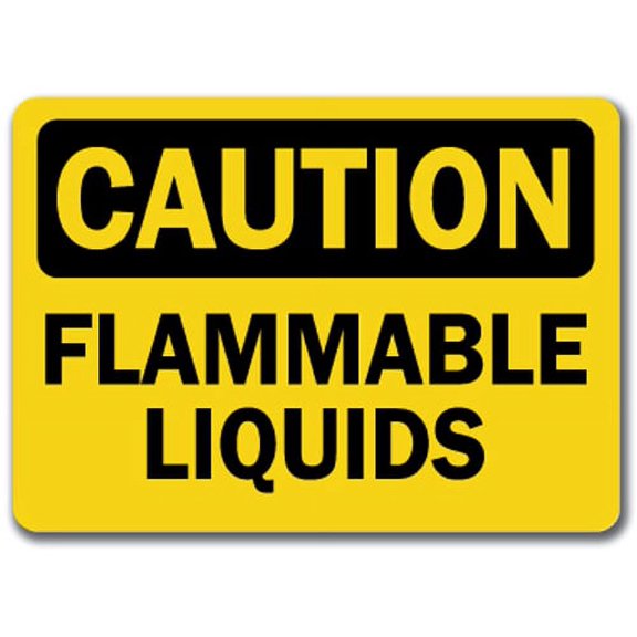 Caution Sign - Flammable Liquids - 10" x 14" OSHA Safety Sign